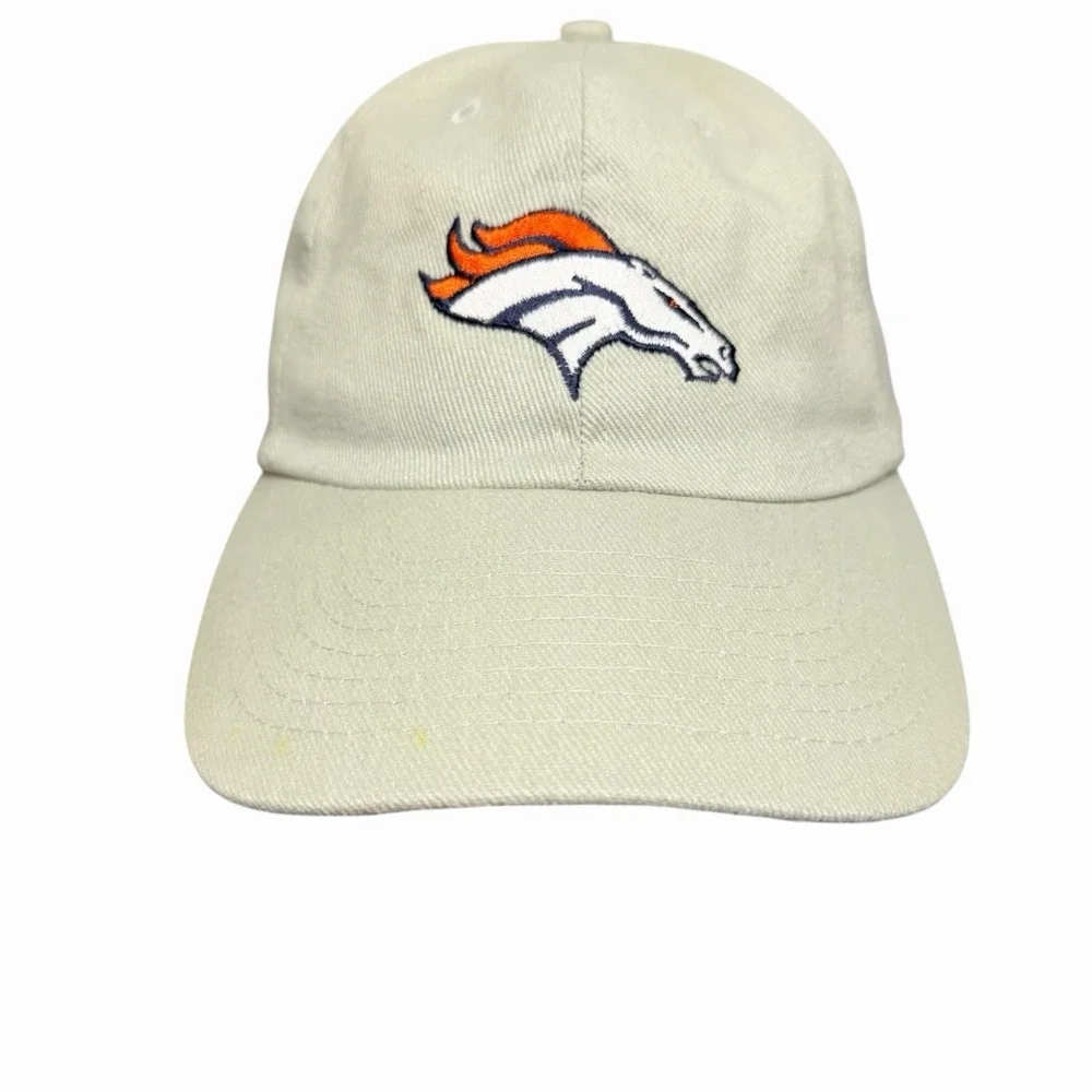 Denver Broncos NFL Football Hat Cap Cream Beige Embroidered Logo‎ Dad Hat